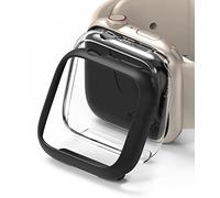 Ringke Slim Case [2 Pack] Compatible with Apple Watch Series 9/8/7 (45mm), Bezel [Frame Only] Premium PC Hard Thin Cover - Clear & Matte Black