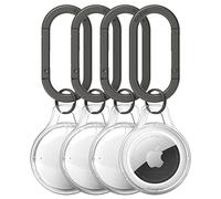 Ringke Slim Compatible with AirTag [4 Pack] Hard Transparent PC Full Protective Cover with Secure Twist-Lock- Clear