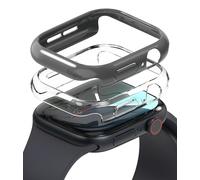 Ringke Slim Compatible with Apple Watch Series 10 Case (42mm) [2 Pack] Thin Lightweight Anti-Scratch Protective Cover - Clear & Dark Gray