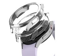 Ringke Slim Compatible with Samsung Galaxy Watch 5 40mm Case [2 Pack] Ultra Thin Lightweight Hard PC Cover - Clear & Chrome