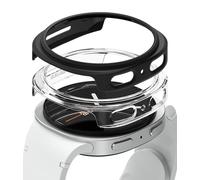 Ringke Slim Compatible with Samsung Galaxy Watch 8 40mm Case [2 Pack] Ultra Thin Lightweight Hard PC Cover - Clear & Matte Black