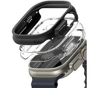 Ringke Slim for Apple Watch Ultra 3/2 / 1 49mm Case [2 Pack] Ultra Thin Lightweight Hard PC Cover - Clear & Matte Black