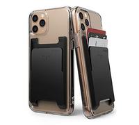Ringke Slot Card Holder [2 Pack] Minimalist Adhesive Wallet for Phone Cases, Slim Hard PC Stick On Card Slot for Credit Card, ID, etc. - Black