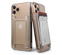 Ringke Slot Card Holder [2 Pack] Minimalist Adhesive Wallet for Phone Cases, Slim Hard PC Stick On Card Slot for Credit Card, ID, etc. - Clear Mist