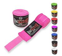 RingMaster Boxing Hand Wraps Knuckle Protection Thumb Loop MMA Kickboxing Muay Thai Martial Arts Inner gloves mitts Gym Fitness (Pink, 3.0)