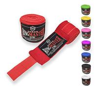 RingMaster Hand Wraps Thumb Loop Boxing MMA Kickboxing Muay Thai Martial Arts Inner gloves mitts Gym Fitness (Red, 5)