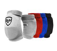 RingMaster Sports Elasticated Elbow Pads Guard Martial Arts MMA Thai Boxing Wrestling Cycling Taekwondo (White, Large)