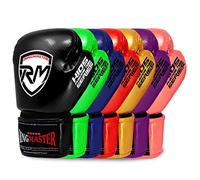 RingMaster Sports Kids Boxing Gloves Carbon Leather Training Sparring Punch Bag Mitt (Black, 2 oz)