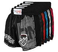 RingMaster Warrior Kickboxing Thai Shorts Training Kick Clothing MMA Martial Arts (Black, Medium)