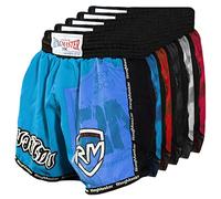 RingMaster Warrior Kids Kickboxing Thai Shorts Kick Training Clothing MMA Martial Arts (Blue, XX Small)