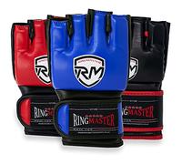 RingMaster Warrior Series MMA Gloves Bag Training Mitt Grappling Muay Thai Punching Martial Art (Large-Xlarge, Blue)