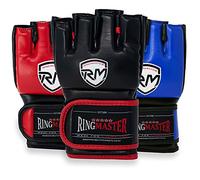 RingMaster Warrior Series MMA Gloves Bag Training Mitt Grappling Muay Thai Punching Martial Art (Large-Xlarge, Black)