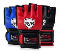 RingMaster Warrior Series MMA Gloves Bag Training Mitt Grappling Muay Thai Punching Martial Art (Small-Medium, Red)