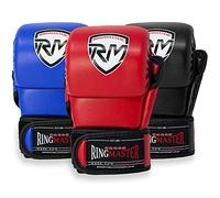 RingMaster Warrior Series MMA Gloves Sparring Bag Mitt Grappling Muay Thai Punching Martial Art (Red, Small)