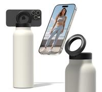Ringo All-in-One Water Bottle,Tripod,& Magnetic Phone Mount: Stainless Steel Insulated Bottle with Tripod Holder,Hot 12 Hours,Cold 24 Hours,Works Any Device-Ivory 24oz,(B2IV24LSC1)