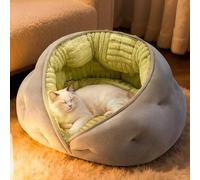 RINGO Cat Cave Bed for Indoor Cats, Super Soft Plush Fluffy Faux Fur Cat Sleeping Cave Hole, Warm Milk Velvet Cat Hut with Thick Padding, Calming Cat House for Anxiety Relief