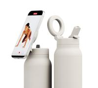 Ringo Pro Stainless Steel Water Bottle with Rotating Magnetic Holder for Smartphone (24 oz, Ivory)