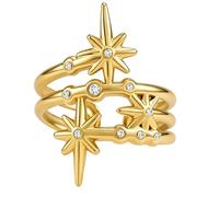 Rings Adjustable Rings Star Shape Finger Jewelry Stainless Steel Texture Suitable for Fashion Lover Present Daily Wear Fashion Hoop