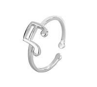 Rings Aesthetic,S Sterling SilverSilver Ring For Women Music Symbol Modeling Unisex Punk Adjustable Open Knuckle Tail Ring Finger Joint Jewelry For Lady Girls Wedding Valentine'S Day Gift