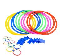 Rings: Agility Training Game in the Playground with 10 Connectors and Poufs, Interlocking Jump Circles for Development of Coordination Balance