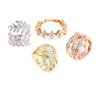 Rings Collection Made with Crystals from Swarovski®: Four layer/Gold/Small