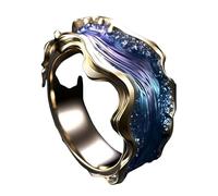 Rings Compatible with Making Set Beads The Heartbeat of the Sea Ring, Ocean Ring, Pearl, Zircon Inlaid, Inspirational Ring, Inspirational Friendship, Ocean Jewellery, Gift Rings for Men, Einheitsgröße