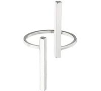 Rings Double Bar Line Geometric Rings Open Creatringsmen/Womensilver 1 Pcs Clever design