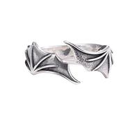Rings for Girls Angel and Devil Ring Vintage Open Ring Female Male Couple Finger Ring Size Can Be Adjusted Silver White Variety of Styles Anime Couple Rings (B, A)