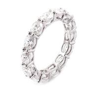 Rings for Her, Cute Rings Set with Round Moissanite 18K White Gold Size R 1/2 Gifts for Women