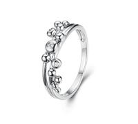 Rings for Me, Her Wedding Band Geometry with Round Shape Moissanite 9K White Gold Size N 1/2