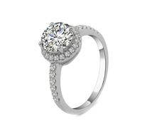 Rings for Me, Knuckle Rings for Women White Gold with 1.5ct Round Shape Moissanite Sterling Silver Size L 1/2