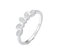 Rings for Me, Moissanite Eternity Bands for Women 14K White Gold Crown Leaf Size K 1/2