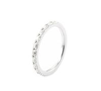 Rings for Me, Promise Ring Dainty with 2X4Mm Rectangle Moissanite 14K White Gold Size V 1/2