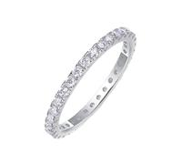 Rings for Me, Rings for Her Thin Eternity Ring with Moissanite Silver 14K White Gold Size O 1/2