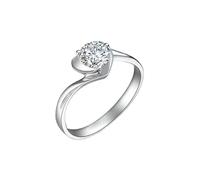 Rings for Me, Statement Rings Heart with 0.5Ct Diamond 18K White Gold Size Q 1/2