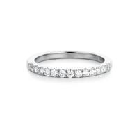 Rings for Me, Vintage Engagement Ring Set Rotundity with Round Shape Moissanite 9K White Gold Size V 1/2