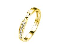 Rings for Me, Wedding Bands Women with White Round Shape Diamond 18K Yellow Gold Size O 1/2