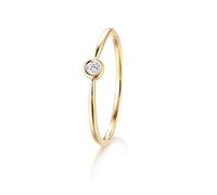 Rings for Me, Wedding Ring Sets for Her with White Round Shape Moissanite 9K Yellow Gold Size N 1/2