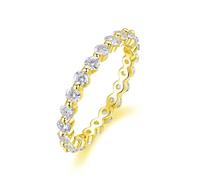 Rings for Me, Womens Promise Ring Narrow with Moissanite 18K Yellow Gold Size O 1/2