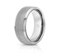 Rings For Men | Tungsten | Silver & Black | Inner-Band Colors | 4 & 6 & 8mm | Wedding Bands, 8, Tungsten, tungsten
