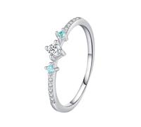 Rings for Women Knuckle, Unique White Gold Wedding Band Sets 9K Dainty Stackable with Round Shape Moissanite Size I 1/2