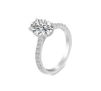 Rings for Women Love, Promise Ring to Myself with 1Ct Oval Shape Moissanite 9K White Gold Size J 1/2