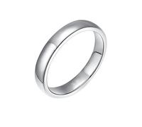 Rings for Women Love, Simple Wedding Band 14K White Gold 4mm Simple Ring Size I 1/2