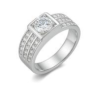 Rings for Women Marriage, The Engagement Ring Signet Ring with Moissanite White Gold Platinum 950 Size Q 1/2