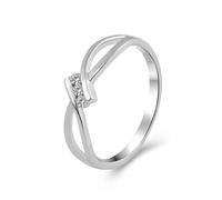 Rings for Women Marriage, The Promise Ring Infinity with Round Moissanite 9K White Gold Size N 1/2