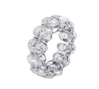 Rings for Women Marriage, Wedding Band Rings for Women 4 Prong Oval 6x8mm with 1.5ct Moissanite Silver 14K White Gold Size K 1/2