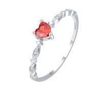 Rings for Women Size 5 Heart Set Zircon Ring Boys Rings Ages 8-12 (Silver, A)