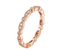 Rings for Women Trendy, Rose Gold Engagement Ring 18K Marquise with Round Shape Moissanite Size M 1/2