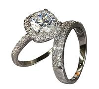 Rings Gymnastics Plastic Set Geometry Rhinestone Four Claws Ring Engagement Ring Full Cubic Zirconia Solitaire Ring 6 10 Cosmos Of Rings, 8, Copper, No Gemstone