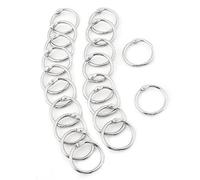 Rings Loose Leaf s Rings Large Key Hoop Metal Hinged Ring Book for Paper Metal School Home or Office Key and Index Cards Silver 20PCS (38mm)